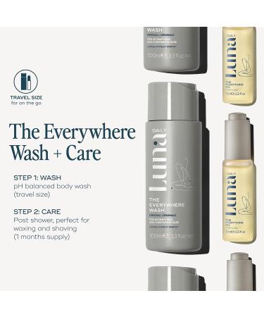 Everywhere Wash + Oil Set | Travel Size Unscented Body Wash & Oil for Women | Natural Hydrating Moisturizer - 100ml - Buy Online on SooperMarket.com