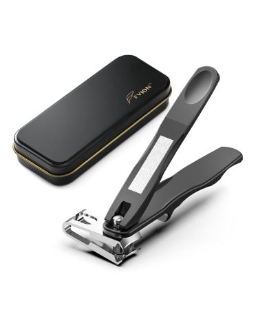 FVION Free Rotating Nail Clippers for Seniors Adjustable Jaw Large Fingernail Clippers Toenail Clippers for Thick Nails - Black