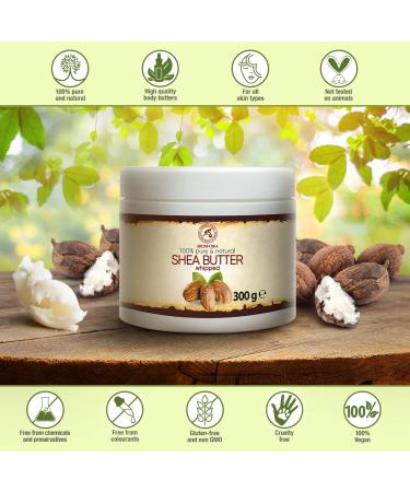 Opened Shea Butter Refined 300g - Natural Body Butter for Intensive Face Body & Hair Care - Butyrospermum Parkii - Ideal for Massage - 1 Pack - Buy Online on SooperMarket.com