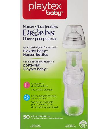 Playtex Baby Playtex Baby  Closer to Natural Breast Feeding Nurser Drop-Ins Liners 50 Pre-Sterilized Liners 8-10 oz (236-300 ml)