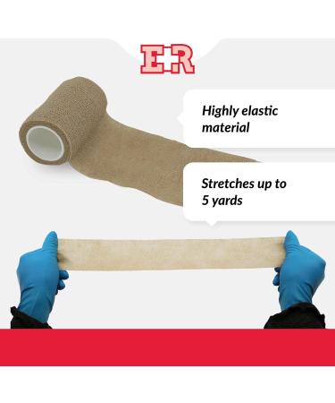 Self Adherent Cohesive Bandages 3 x 5 Yards - 6 Pack Tan - Ever Ready First Aid - Buy Online on SooperMarket.com
