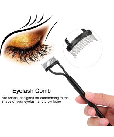 Eyelash Comb Separator Eyelash Eyebrow Brush Mascara Brush and Comb Eyelash Separator with Comb Sleeve Curved Design Makeup Brush Tool - Buy Online on SooperMarket.com