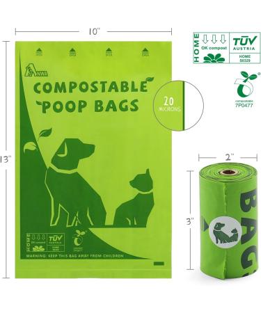ANWA 100% Compostable Biodegradable Dog Poop Bags Extra Thick Leak Proof with EN13432 Certification and ASTM D6400 Standards Cornstarch Earth Friendly Unscented Doggy Poo Bags 8 Rolls/120 Pooh Bags 120 count (Pack of 1) - Buy Online on SooperMarket.com