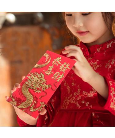 TEHAUX 30pcs Spring Festival Red Pocket Chinese Hong Bao Chinese Money Envelopes Red Envelopes Cash Envelopes 2024 Red Packets Money Packet Money Bag Dragon Packets China Paper Wedding - Buy Online on SooperMarket.com