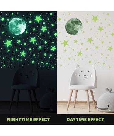 ECHOCUBE Glow in the Dark Wall Stickers Set - 637pcs Stars, Moon and Dots for Kids Bedroom Decor - Buy Online on SooperMarket.com