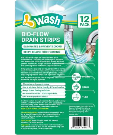 Buy Bio-Flow Drain Strips - 12 Sticks | Effective Drain Cleaner & Odor Remover | International Shipping Available - Buy Online on SooperMarket.com