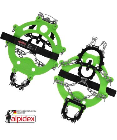 Alpidex Gr del Crampons for Mountain Shoes - 12 Teeth Manganese Steel Spikes (Size 35-47) - XL Winter Trekking & Climbing Shoe Claws - Buy Online on SooperMarket.com
