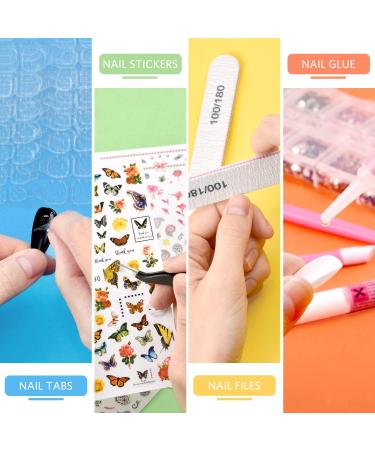 720PCS Almond Press on Nails Medium MORGLES - 24 Colors False Nails with Glue Adhesive Tabs, Tweezer, Medium Glossy Almond -10 Sizes - Buy Online on SooperMarket.com
