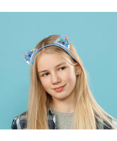 Fishdown Cute Cat Ears Headbands Set for Girls - Non-slip Transparent Quicksand Design (7pcs Per Pack, Color-1) - Buy Online on SooperMarket.com