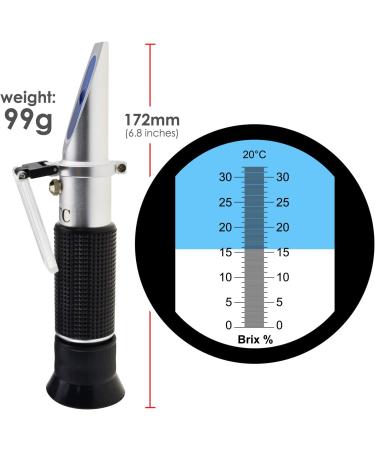 Gain Express 0-32% Brix Refractometer - ATC Sugar Solution Tester for Homebrew Beer Juices & More - Buy Online on SooperMarket.com
