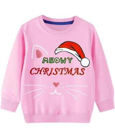 Girls Christmas Jumper - Santa Reindeer Tops for Kids | Xmas Cat Design | 4-5 Years - Buy Online on SooperMarket.com