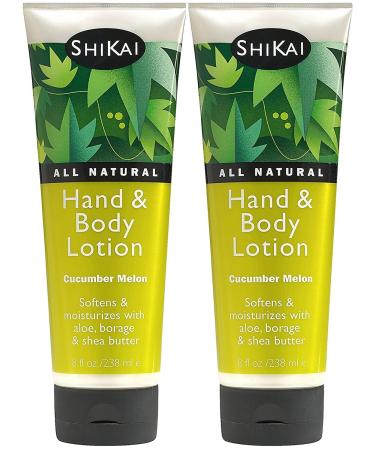 ShiKai - Cucumber Melon Hand & Body Lotion, Plant-Based, Perfect for Daily Use, Rich in Botanicals, Softens & Hydrates Skin, Mildly Formulated for Dry, Sensitive Skin, Creamy Texture (8 oz, 4-Pack)