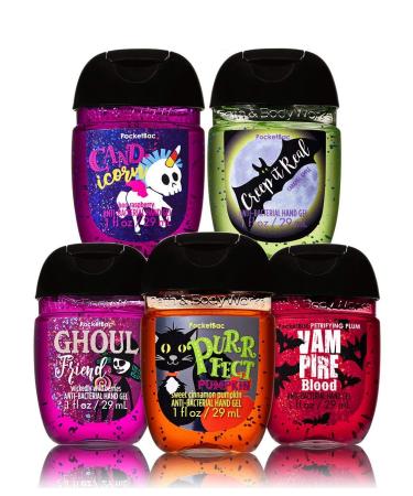 Bath and Body Works Halloween PocketBacs - Ghoul Friend, Vampire Blood, Purrfect Pumpkin, Cand-icorn, Creep it Real - 5-Pack Hand Sanitizer Bundle - Buy Online on SooperMarket.com