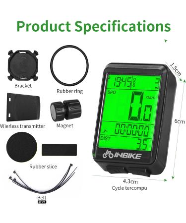 Buy Maozhbo Wireless Bicycle Computer - IPX7 Waterproof Tachometer with LCD Display | Multi-Function Cycling Mileage Tracker for Kids & Adults - Buy Online on SooperMarket.com