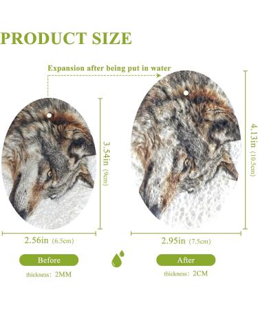 Kigai Sketch Wolf Scrubbing Sponge 3 Packs Reusable Dish Wash Scrub Sponge Clean Stubborn Oil Stains Anti-Scratch Cleaning Sponge for Kitchen Tableware - Buy Online on SooperMarket.com