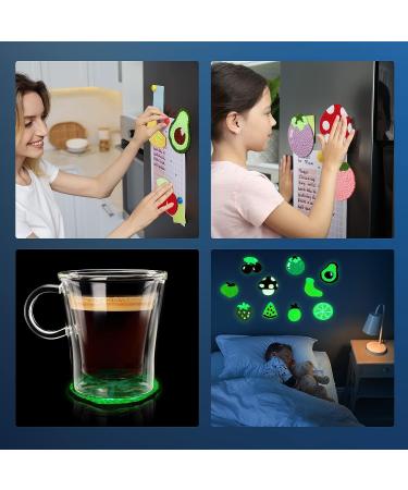 Cindeer 10 Pcs Glow in The Dark Food Series Punch Needle Embroidery Magnet Set with Patterns and Tools - Buy Online on SooperMarket.com