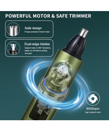 Imoebel 3-in-1 Nasal Hair Trimmer with LED Display | Double Cutting Blades for Nose Ear Eyebrow & Face Hair | Unisex Hair Cutter in Green - Buy Online on SooperMarket.com