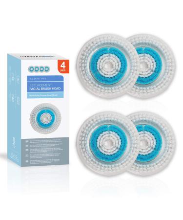 Brushmo Facial Cleansing Brush Heads compatible with Revitalizing Cleanse Brush Head, 4 pack