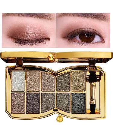 10 Colors Glitter Eyeshadow Pallet Shimmer Colorful Eyeshadow Palette Makeup Diamond Bright Makeup Shimmery Highly Pigmented Waterproof Long-lasting Sweatproof Practice Make Up - Buy Online on SooperMarket.com