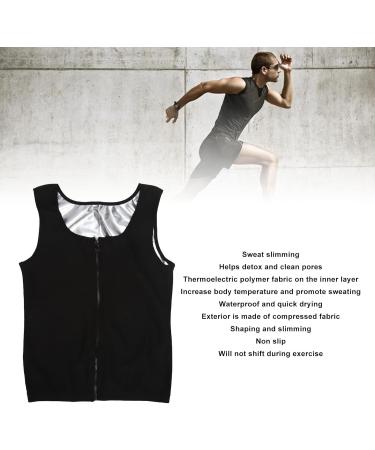 Waist Trainer Sweat Vest for Men Men Sauna Vest Shaper Gym Fitness Workout Neoprene Sweat Waist Trainer Zipper Tank Top Inner Silver L/XL - Buy Online on SooperMarket.com