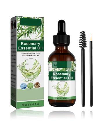 Rosemary Oil for Hair Growth Rosemary Hair Oil Rosemary Essential Oil for Hair Growth Wild Growth Hair Oil Improve Hair Loss and Nourishes Rosemary Scalp Oil for Women (60ML+2brush)