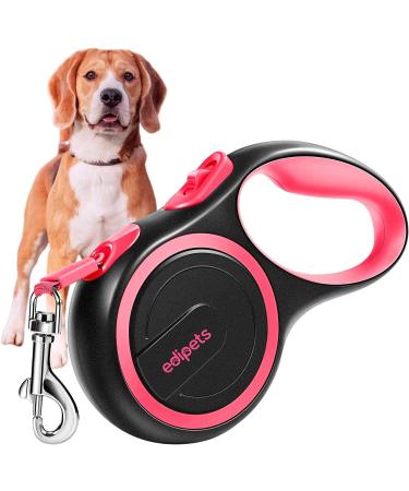 Edipets dog leash extendable inserable 3 5 and 8 meters flexible band for legal and walks dog leash rolleine flexileine retractable (pink 5 meters 50kg) pink to 50kg