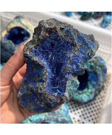 Natural Azurite Raw Gemstone Needle Cluster Malachite Geode Crystal Specimen Reiki Stone Collectible 1pc Stone Collection 400-500g - Buy Online on SooperMarket.com