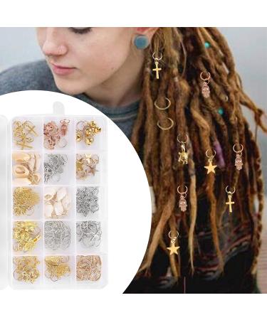 15 Types DIY Hair Braids Dreads Rings - 125 PCS Hair Braiding Accessories for Dreadlocks Extensions & Buns - Buy Online on SooperMarket.com