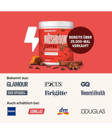 Braineffect Mushroom Coffee - Instant Arabica with Lion's Mane & Chaga | Boost Focus & Energy | 30 Portions - Shop Now! - Buy Online on SooperMarket.com