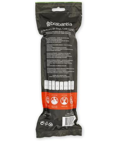 Brabantia PerfectFit Garbage Bags Multipack - Extra Strong (Code G 23L/30L) | 120 White Trash Bags with Train Tape - 6 Rolls - Buy Online on SooperMarket.com