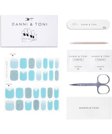 DANNI & TONI Sea Breeze Gel Nail Wraps Set - 28 Stickers, Salon-Quality Manicure Stickers with Sky-Blue Design - Buy Online on SooperMarket.com
