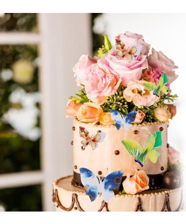 50Pcs Edible Wafer Paper Butterfly Cupcake Toppers Asudaro Butterfly Cake Decoration for Birthday Party Wedding Food Decorations One Size Type 3 - Buy Online on SooperMarket.com