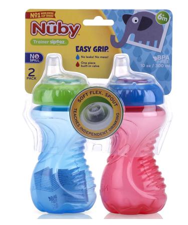 Nuby 2 Pack No Spill Cup 10 Ounce Blue - Red - Buy Online on SooperMarket.com