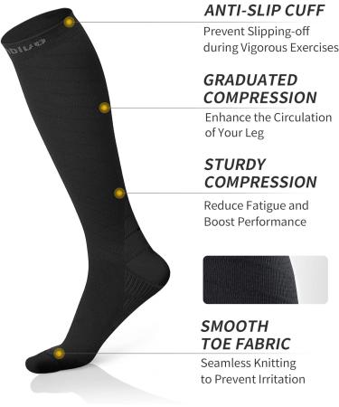 Buy Cambivo Compression Stockings for Men & Women - 2 Pairs XXL Black | Sports Travel Running Support Socks - Buy Online on SooperMarket.com