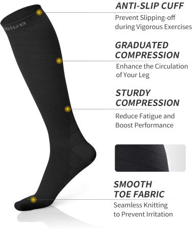 Optimized Cambivo Compression Stockings for Men & Women - 2 Pairs of Support Socks for Running Travel & Sports - Size S-M Black - Buy Online on SooperMarket.com