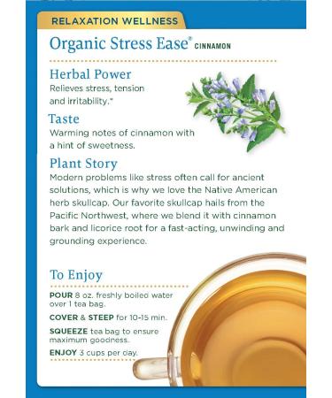 Traditional Medicinals Organic Stress Ease Cinnamon Tea - 32 Bags for Relaxation - Buy Online on SooperMarket.com