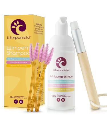 Wimpanista eyelash shampoo with vanilla scent for eyelash care. Oil-free. Dermatologically tested. Made in Germany. 50ml