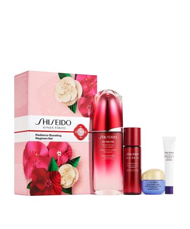 Shiseido Radiance-Boosting Regimen Set - Includes Ultimune Power Infusing Concentrate (75mL) Eudermine Activating Essence (30mL) Vital Perfection Advanced Cream (15mL) & Eye Cream (5mL) - $229 Value