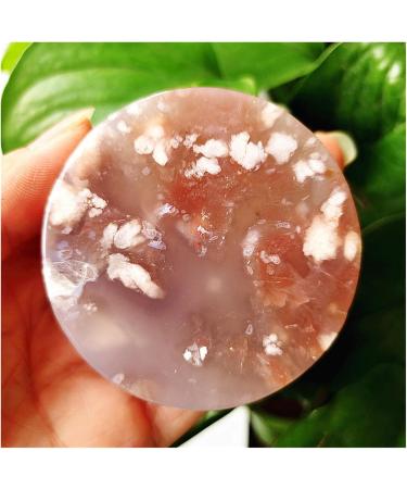 Natural Stone Cherry Blossom Agate Bracelet Heart Palm Stone Shaman Feng Shui Crystal Room Ornament Gemstones and Crystal (Color : 60-70g) - Buy Online on SooperMarket.com