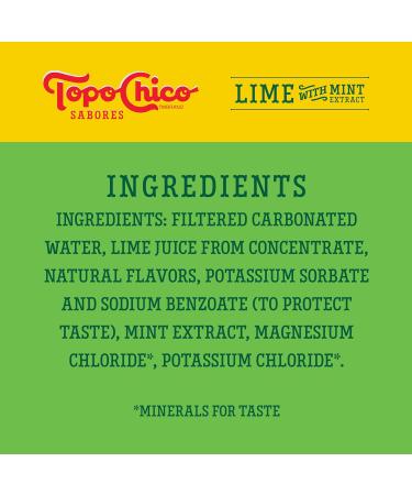Topo Chico Sabores Lime with Mint Extract 12oz 8pk - Refreshing Sparkling Water | Shop Internationally - Buy Online on SooperMarket.com