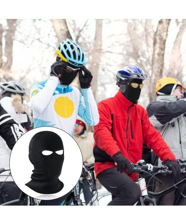 Skhaovs 2 Pack Knitted Sturm Hood Warm Winter Ski Mask Balaclava for Men & Women | Black Full Face Mask for Outdoor Sports - Buy Online on SooperMarket.com