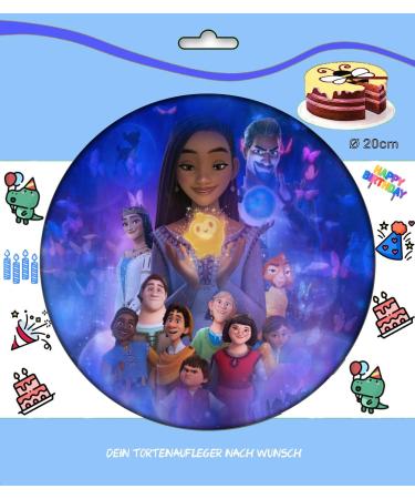 Disney Wish No. 3 Cake Picture for Birthday with Disney Wish Motif: Edible Photo for Cakes Cake Topper Diameter 20 cm - Buy Online on SooperMarket.com