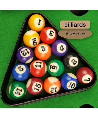 Benfu Mini Table Billiards Game Set - Includes Pool Table, 15 Colorful Balls, Cue Ball, Sticks, Chalk & Triangle - Perfect for Home and Office Desktop Fun - Buy Online on SooperMarket.com