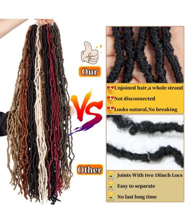 Goddess Locs Crochet Hair 18 Inch 7 Packs | 613 Blonde Faux Locs for Black Women | Soft Pre-looped Synthetic Hair Bundles by Bilisar Hair - Buy Online on SooperMarket.com