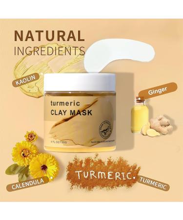Trendyfave Turmeric Clay Mask - Turmeric Clay Face Mask Controlling Oil Clay Mask For Deep Cleansing Hydrating Face Mask Improve Pore Blemish Acne-Prone & Oily Skin Face Masks skincare 120g - Buy Online on SooperMarket.com