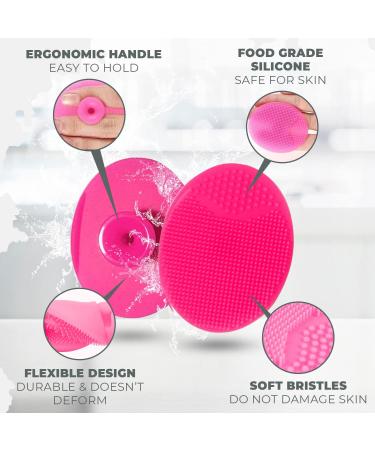 4 Pack Silicone Face Scrubbers - Exfoliating Facial Cleansing Brush Set for Women - Buy Online on SooperMarket.com