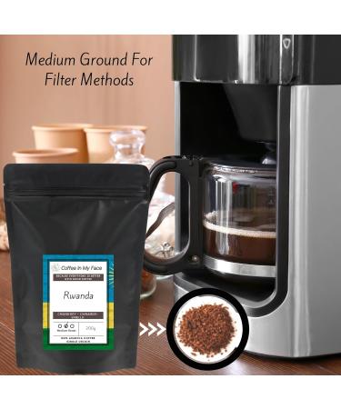 Coffee In My Face - Rwanda | Freshly Medium Ground For Filter Coffee | Medium Roast | Single Origin | 100% Arabica Coffee - 200g. - Buy Online on SooperMarket.com