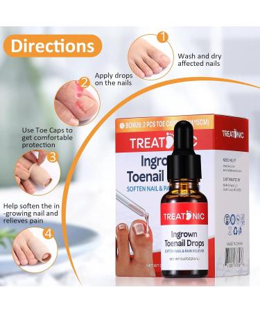 Ingrown Toenail Treatment - Ingrown Toenail Pain Reliever and Softener Kit for Easy Trimming with Silicone Gel Toe Caps Clear - Buy Online on SooperMarket.com