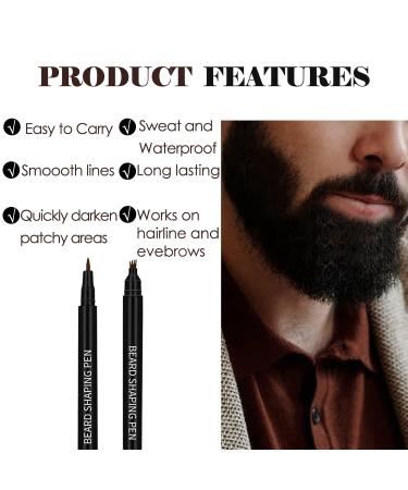 Real Beard Pen | Natural Waterproof Beard Filler & Brow Color - Long-Lasting Solution for Perfect Beard Definition in Brown - Buy Online on SooperMarket.com