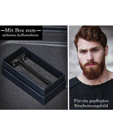 Solingen Men's Wet Razor - Closed Comb Safety Razor with 10 Blades | Stainless Steel Handle - Perfect Beard Care | Made in Germany - Buy Online on SooperMarket.com
